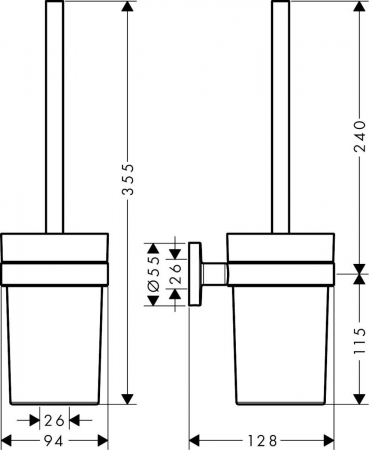 Suport cu perie wc Hansgrohe Logis Universal crom [1]