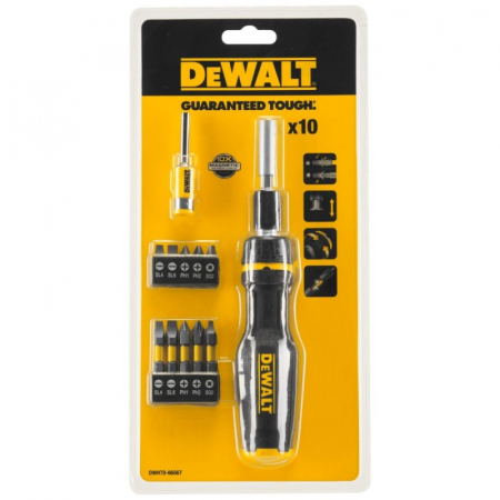 Scule si dispozitive de lucru - Set Surubelnita Cu Clichet + 10 Biti DeWalt DWHT0-66567