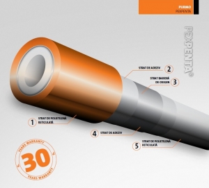 Teava Purmo PexPenta PE-Xc cu bariera de oxigen pentru incalzire/racire si conectarea radiatoarelor, 17x2 mm, colac 240 ml [2]