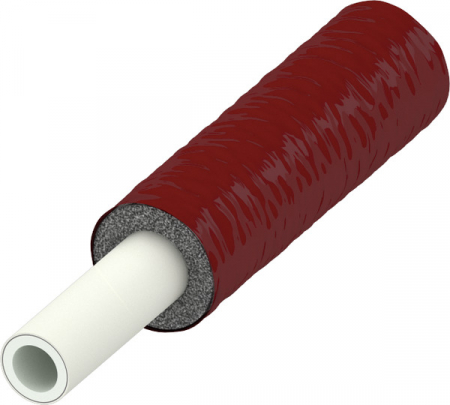 Tevi - Teava TECEflex multistrat PE-Xc/Al/PE-RT cu izolatie rosie de 6 mm, dimensiune teava 25, Ø26 x 4,0 mm, colac 50ml