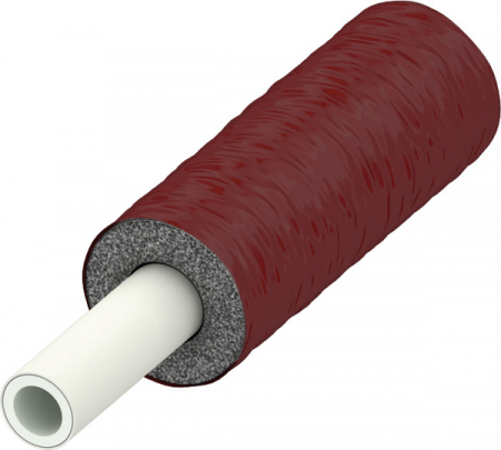 Tevi - Teava TECEflex multistrat PE-Xc/Al/PE-RT cu izolatie rosie de 9 mm, dimensiune teava 16, Ø17 x 2,75 mm, colac 75ml