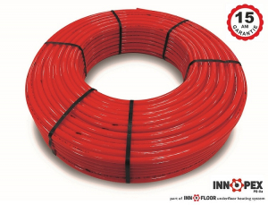 Echipamente de incalzire si producere ACM - Teava PE-XA cu bariera de oxigen, 16 x 2 mm, rosie, colac 500 ml, Innofloor Innopex