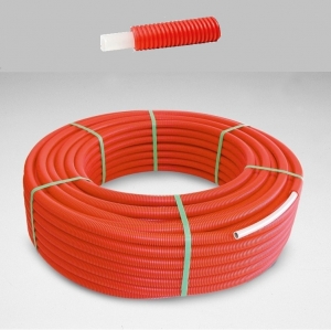 Tevi PEXAL - Teava Purmo PEX SD4+ in conducta de protectie rosie, 16x2 mm, colac 100 m