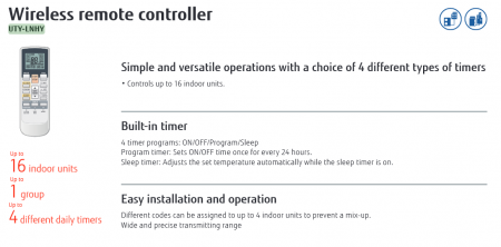 Telecomanda Fujitsu fara fir cu IR pentru aparate de aer conditionat, model UTY-LNHY [2]