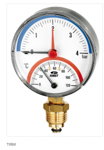 Automatizari si elemente de automatizare - Termomanometru radial DN 80 mm, 0/6 bar, 0/120 °C