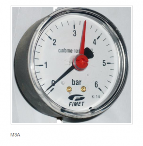 Manometre, presostate si termostate - Manometru axial 1/4", Ø63mm, cu ac indicator referinţă, 0/6bar, seria M3A