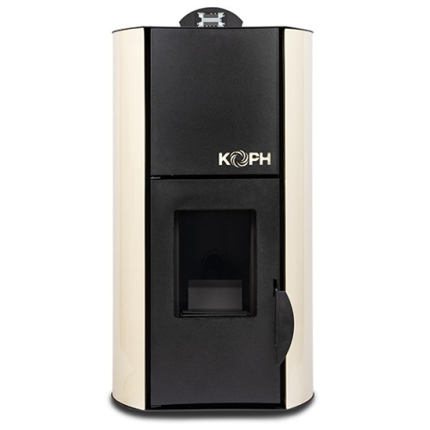 Termosemineu cu peleti KOPH PM 25 kW Fiama, 160 mp, buncar peleti 25 kg, diametru cos fum ⌀80 mm, pompa recirculare si vas expansiune incorporate, Crem [8]