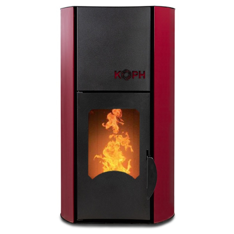 Incalzire - Termosemineu cu peleti KOPH PM 30 kW, 200 mp, buncar peleti 30 kg, diametru cos fum ⌀80 mm, pompa recirculare si vas expansiune incorporate, Bordo