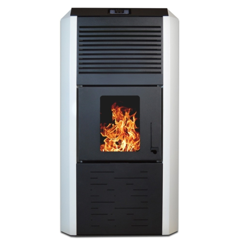 Incalzire - Termosemineu pe peleti Termax Kamin ECO 30 kW alb, buncar 55 kg