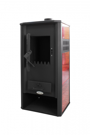 Termosemineu pe lemne, brichete si carbune Fornello Roma E , Bordeaux, 22 kW, 49x45x103 cm [3]