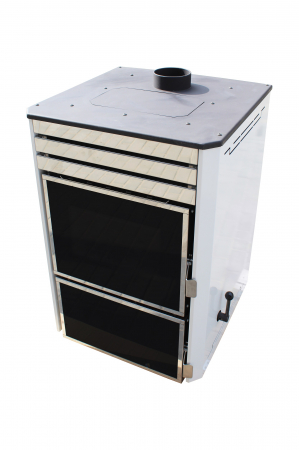 Termosemineu pe lemn, carbune si bricheti, Fornello, model Dila Eco 29 kW, pompa circulare Grundfos, termometru, termostat, regulator tiraj, gratar ardere fonta, curatare facila gratar ardere [3]