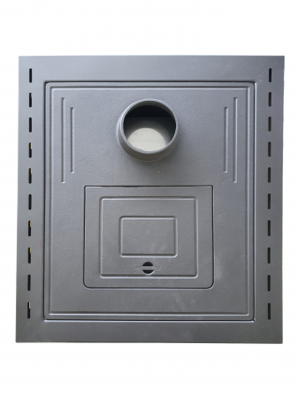 Termosemineu pe lemn, carbune si bricheti, Fornello, model Avanos 32 kW, crem, plita de gatit, pompa de circulatie si manometru [6]