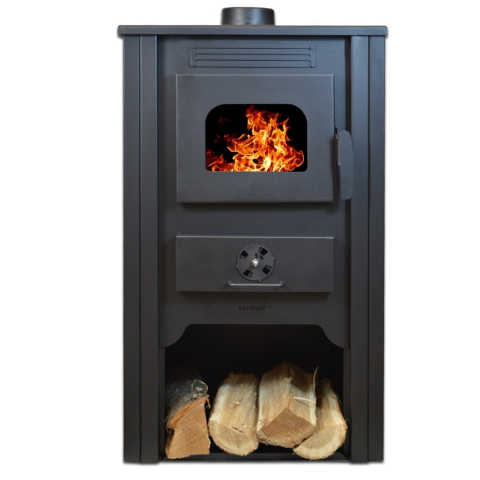Incalzire - Termosemineu pe lemne Termax Alma rosu 11,52 kW cu manta de apa 11 l
