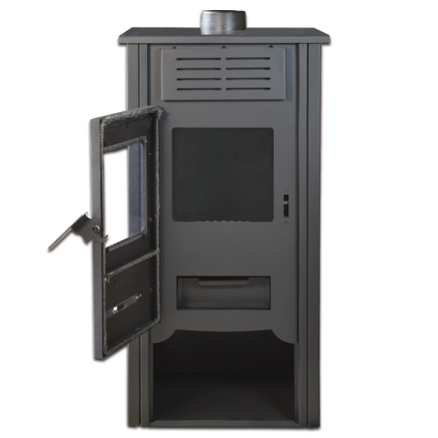 Termosemineu cu panouri ceramice Termax Hydra rosu 6,5 kW cu loc pentru lemne [1]