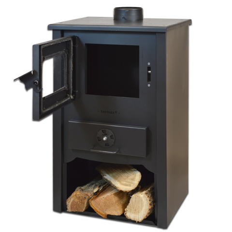 Semineu cu apa pe lemne Termax Vulcan antracit 11,52 kW manta 11 l [1]