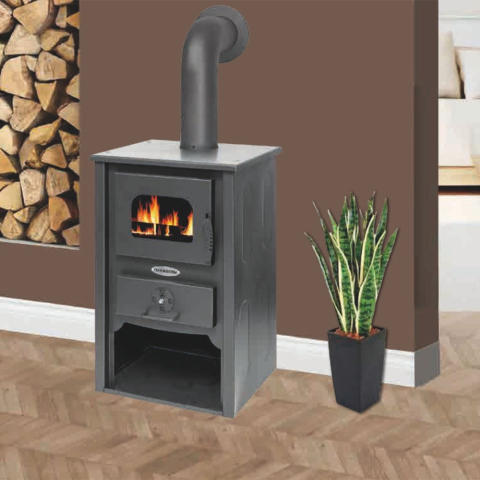 Semineu cu apa pe lemne Termax Vulcan antracit 11,52 kW manta 11 l [3]