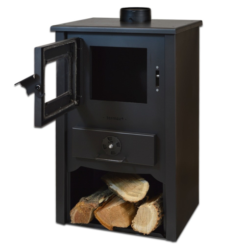 Termosemineu pe lemne cu manta de apa Termax Vulcan negru 11,52 kW [2]
