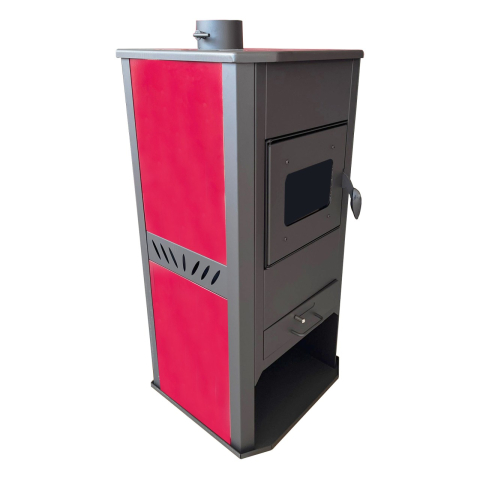 Termosemineu pe lemne Termax Kamin 21 kW bordo cu manta de apa 22 l [1]