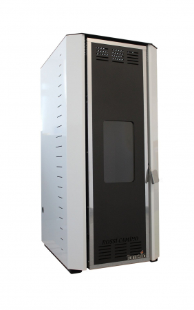 Termosemineu pe peleti Fornello, model Camino Rossi 35 kW, gri, pompa Grundfos, vas expansiune, arzator inox [2]