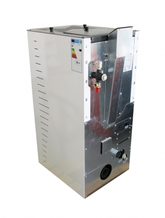 Termosemineu pe peleti Fornello, model Camino Rossi 35 kW, gri, pompa Grundfos, vas expansiune, arzator inox [5]