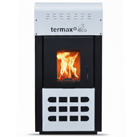 Termoseminee si sobe pe peleti - Termosemineu pe peleti Termax Kamin ECO 25 kW alb, buncar 45 kg