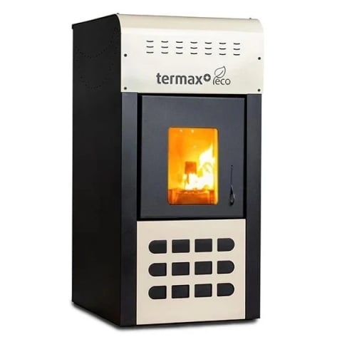 Termoseminee si sobe pe peleti - Termosemineu cu peleti Termax Kamin ECO 25 kW crem pentru calorifere