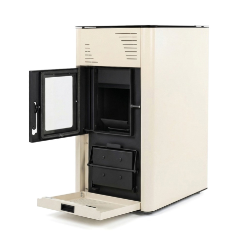Termosemineu cu peleti Termax Kamin PM 15 kW crem, buncar 30 kg [1]