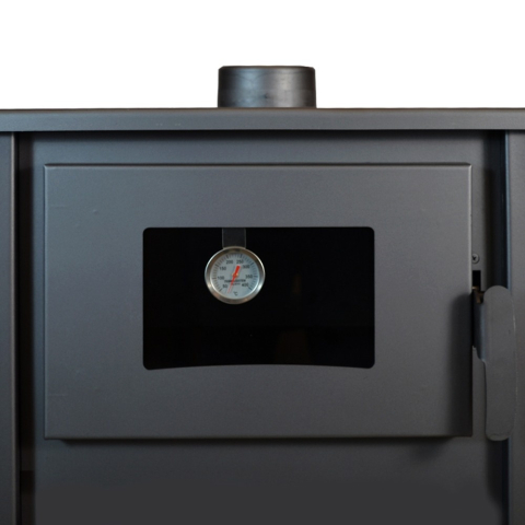 Termosoba neagra pe lemn Termax Codru 24,43 kW cu manta de apa si cuptor [4]