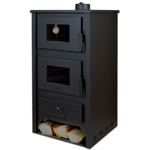 Termosoba neagra pe lemn Termax Codru 24,43 kW cu manta de apa si cuptor [2]