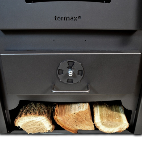 Termosoba neagra pe lemn Termax Codru 24,43 kW cu manta de apa si cuptor [5]