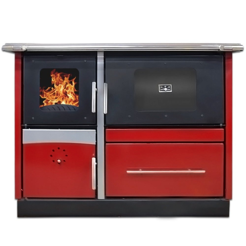 Incalzire - Termosoba pe lemn Termax Maria 25 kW bordo cu plita si evacuare pe dreapta