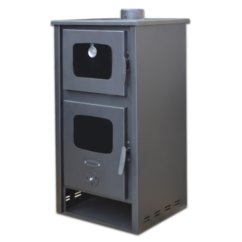 Termosoba neagra Termax Robot Special 24,43 kW pe lemn cu manta de apa [1]