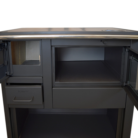 Termosoba lemne cu manta de apa si cuptor Termax Voinic neagra 12,05 kW [1]