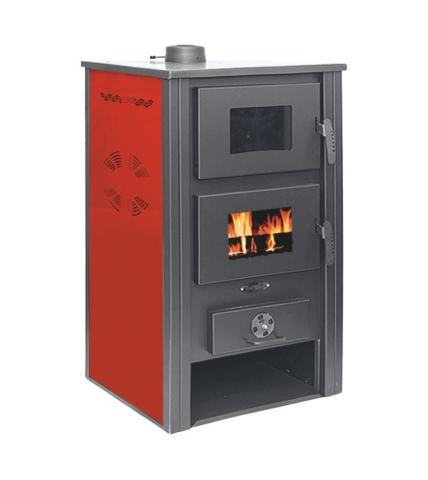 Termosoba rosie pe lemn Termax Zorile 24,43 kW cu plita si cuptor [1]