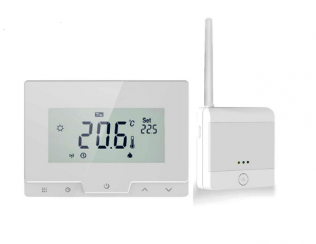 Termostate de ambient - Termostat inteligent programabil fara fir, cu WiFi, Homplex model Division Gas DG 19 alb