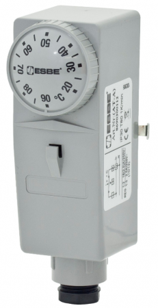 Echipamente pentru incalzire industriala - Termostat cu braţara, 20...90grdC, contact basculant, bimetal, surub intern de reglaj