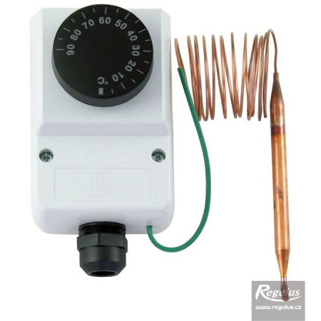 Termostate aplicatii industriale - Termostat ajustabil cu capilar, carcasat, 0-90°C, capilar 1,5 m, IP 40, Regulus TS9520.54