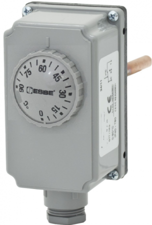 Termostate aplicatii industriale - Termostat de imersie directa cu teaca, rozeta reglaj extern 0...90grdC, L=100mm