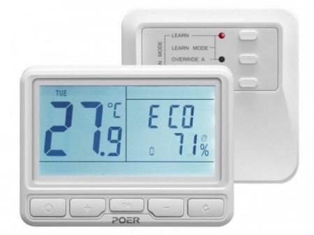 Termostate de ambient - Termostat inteligent Poer PTC10 cu receptor comanda centrala cu 2 canale PTR10PTR10