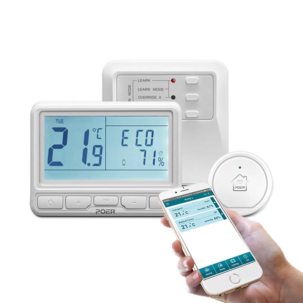 Termostat inteligent POER Smart cu control vocal, receptor si gateway [1]