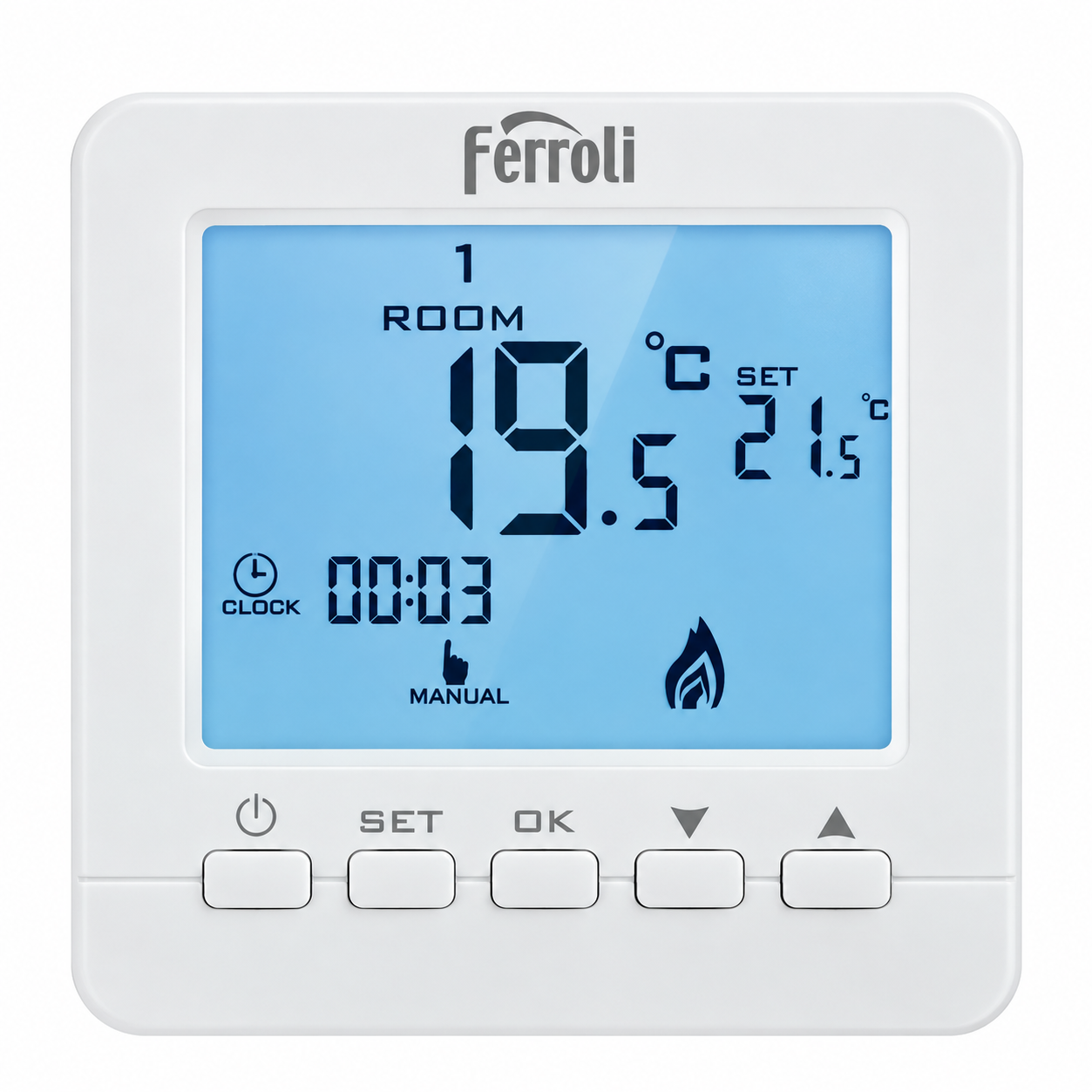 Termostate de ambient - Termostat neprogramabil cu fir, Ferroli FER 105