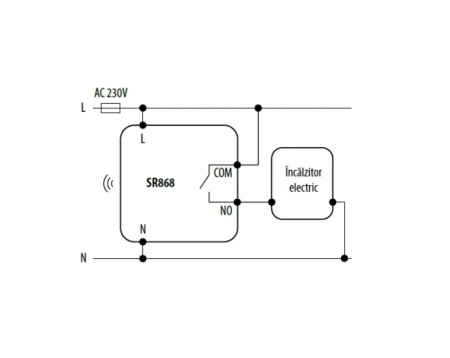Receptor suplimentar tip releu pentru gama RT, Salus SR868 [1]