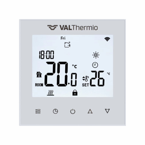 Incalzire - Termostat Valrom VALThermio smart alb LCD si senzor sapa VTH T10