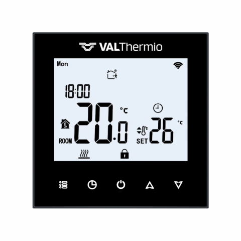 Incalzire - Termostat Valrom VALThermio smart negru LCD si senzor sapa VTH T10