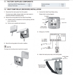 Termostat wireless ON/OFF, Hitachi Yutaki [1]
