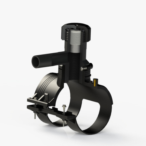 Fitinguri gaz - Teu de bransament orientabil 360grd Valrom VALGasio GF D. 280 x 32 SDR11 fara colier