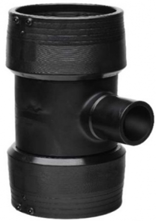Fitinguri electrofuziune SDR 11 - Teu redus electrofuziune PE, DN 225 x 110 x 225 mm, 10 bar - gaz, 16 bar - apa, SDR 11 GF