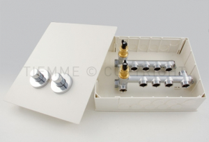 Tevi, fitinguri, robineti si accesorii - Colector universal, 6 cai apa rece / 4 cai apa calda, peColector universal premontat, 6 cai apa rece / 4 cai apa calda, pe aceeasi parte, Tiemme Sanibox aceeasi parte, Tiemme Sanibox
