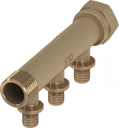Distribuitoare - Distribuitor TECEflex bronz, 3 cai x 16mm x 3/4", aerisitor si dop incluse