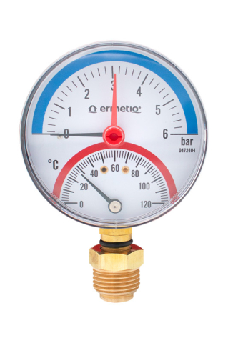 Manometre, presostate si termostate - Termomanometru vertical Ermetiq 6 Bar